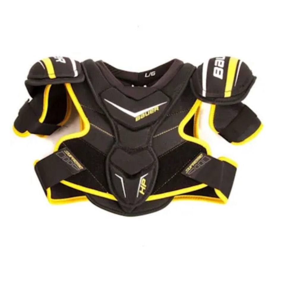 Bauer Supreme Black and Yellow Sports Shoulder Pads Junior M (5-8 yo)